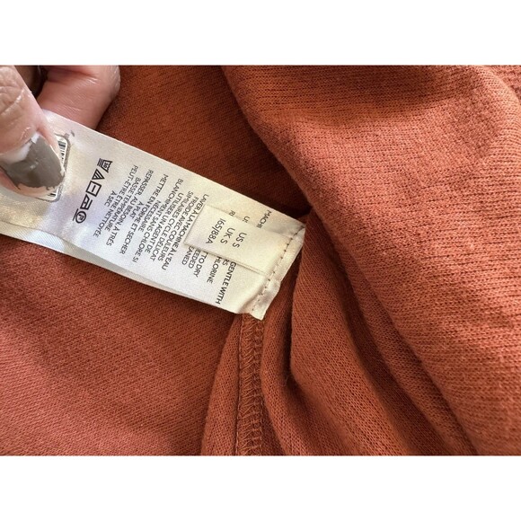 Pilcro Long-Sleeve Tunic Top Boho Crochet Sleeves Size S, Rust with Multicolor - Picture 4 of 8